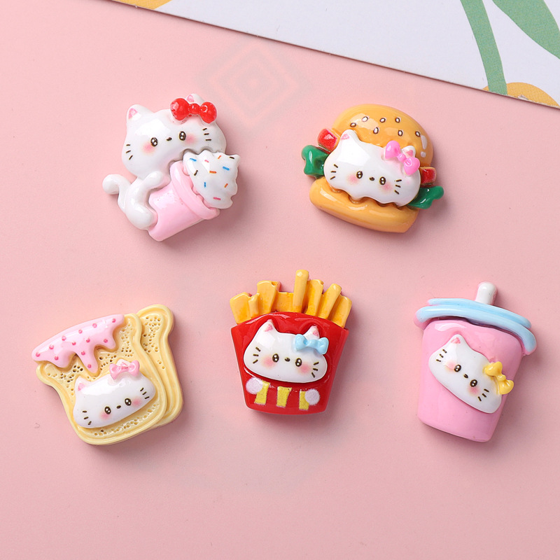 Resin Pigment Set - 10/100PCS Cartoon glossy food, cat DIY
