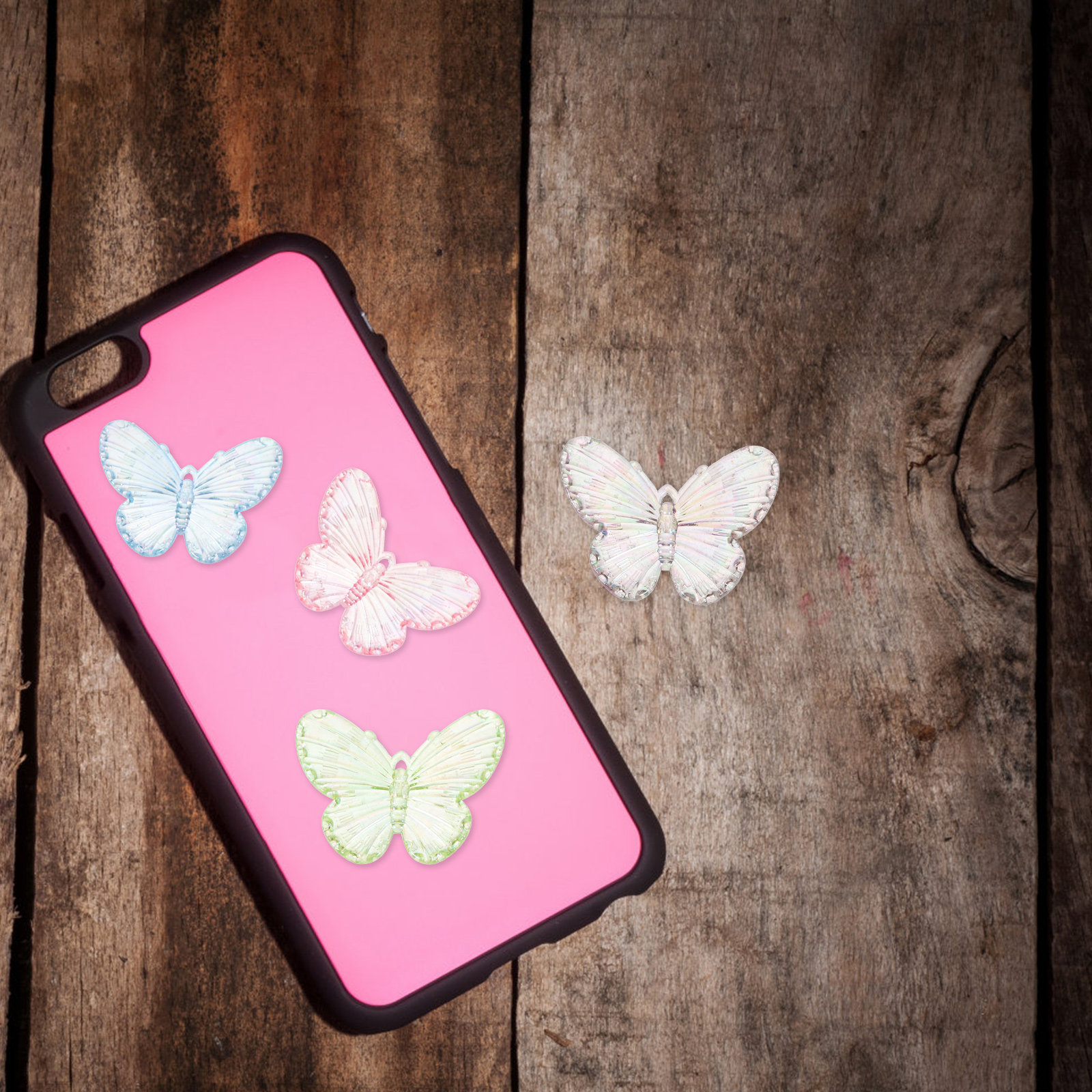 Resin Crafts Diy - 40Pcs Resin Butterflies Charms Electroplated Mini