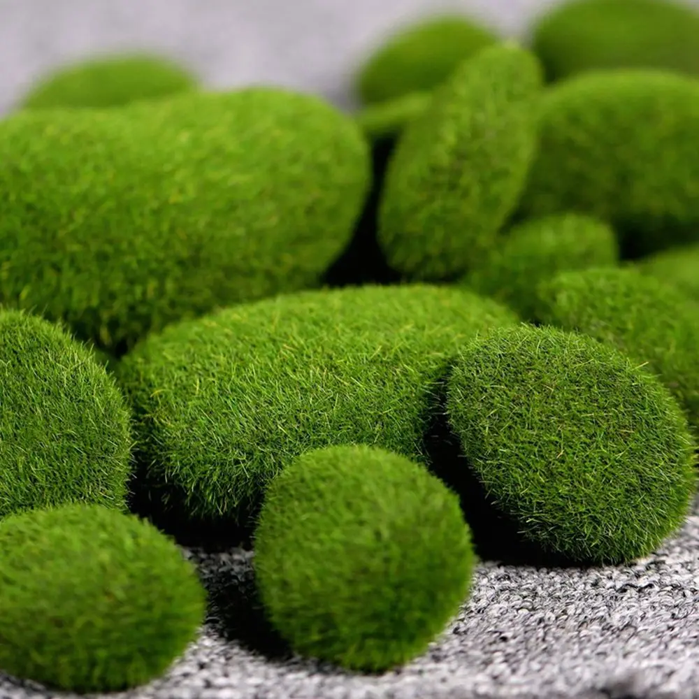 Terrarium Moss Art - Floral Arrangements Fake Stone Covered Stones