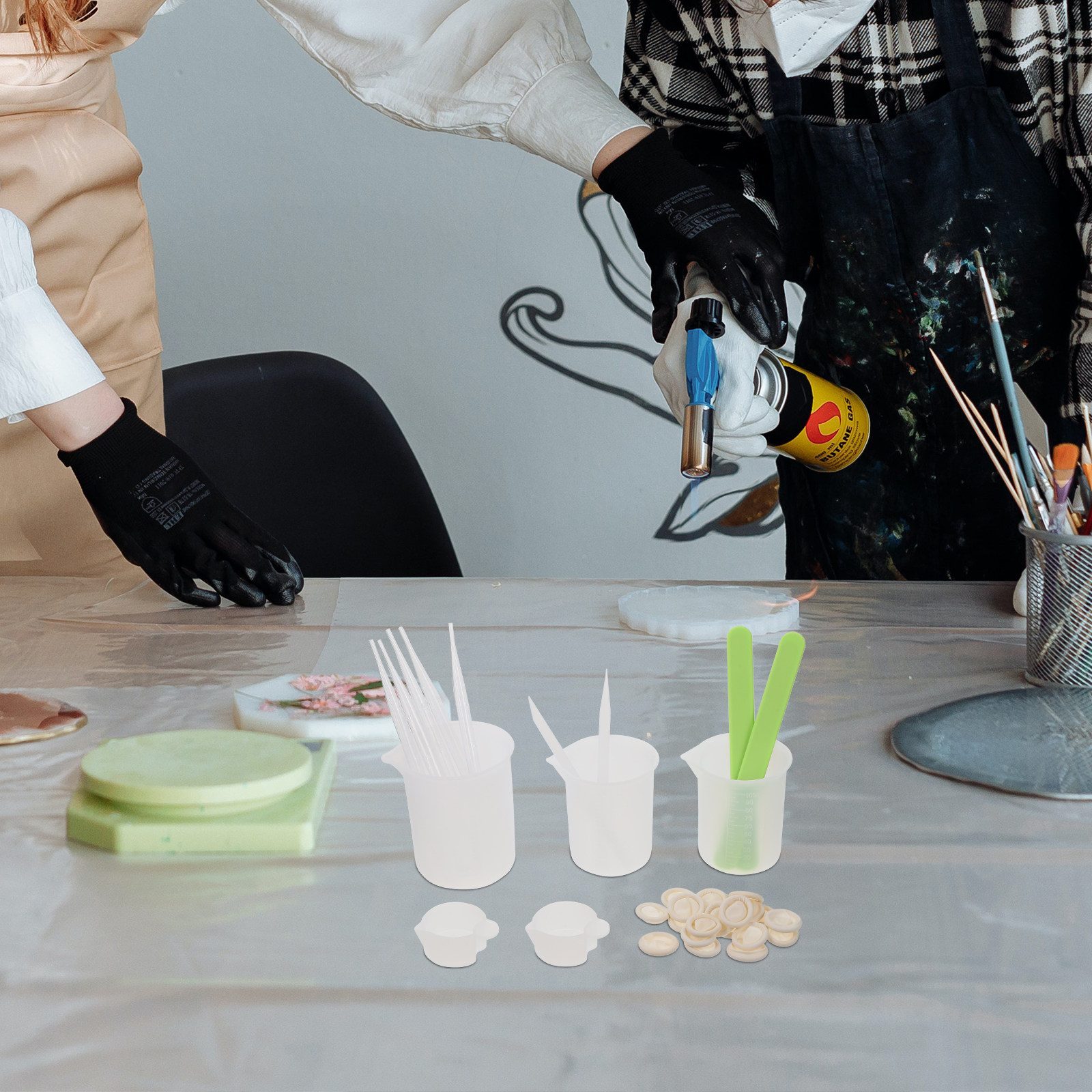 Mixing Cup Silicone - 1Set Premium Reusable Silicone Epoxy Dispensing