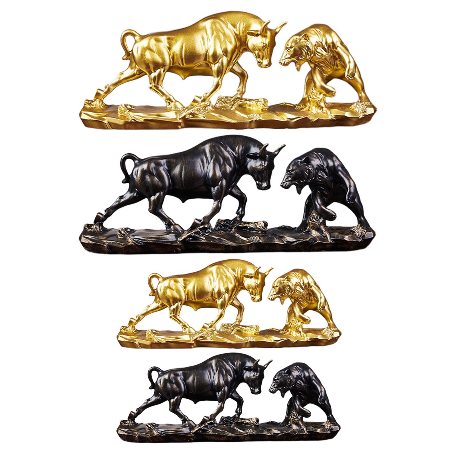Resin Crafts - Bull and Bear Fight Figurine Lifelike
