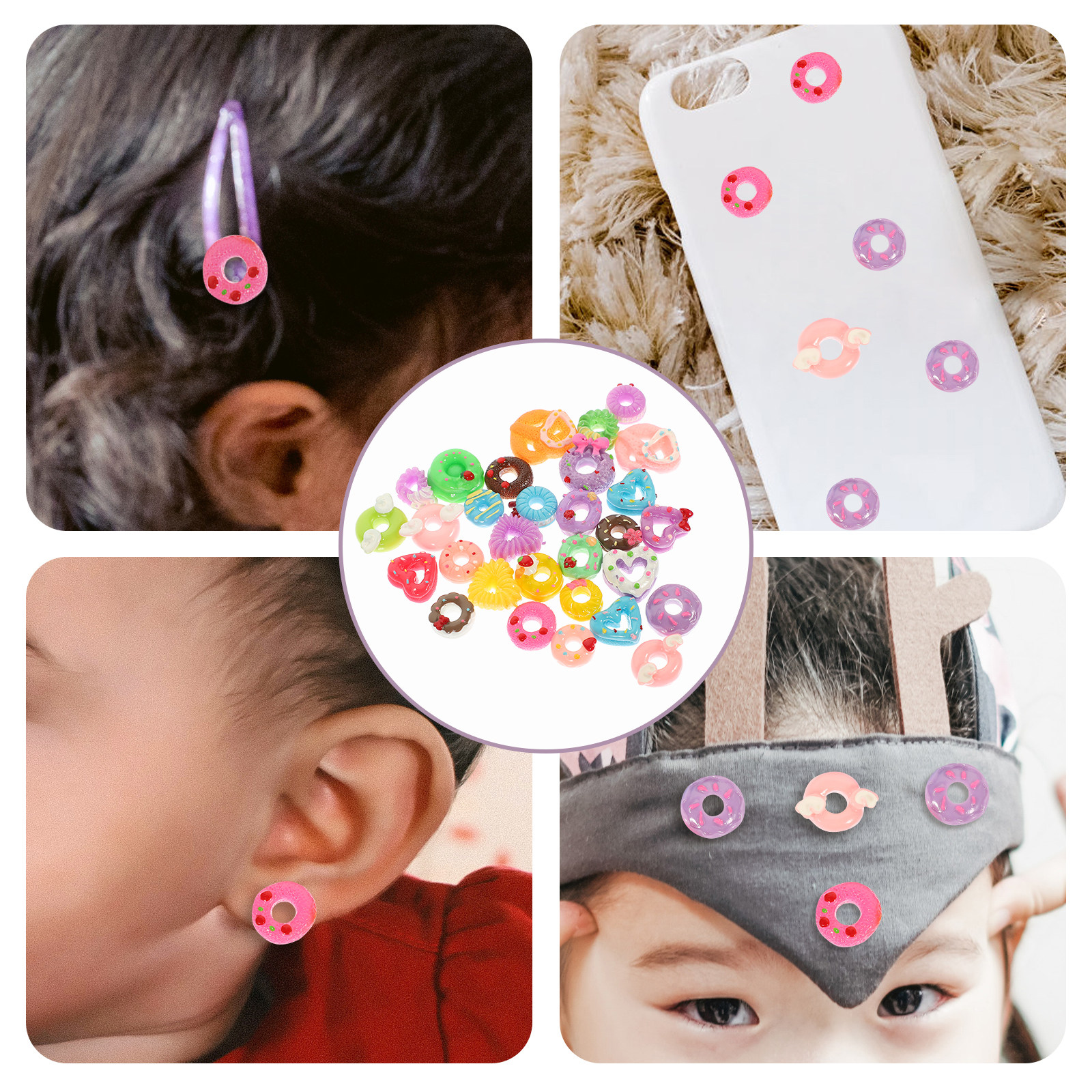 30Pcs Mini Donut Resin Ornamen - Resin Craft Supplies 리뷰 및 가격