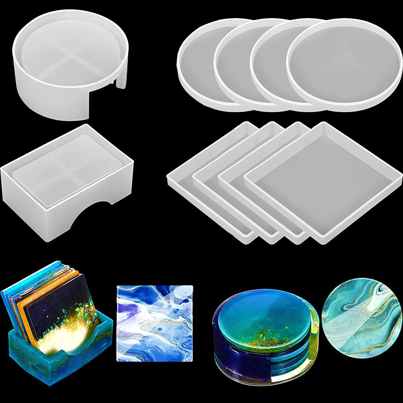 5Pcs/Set DlY Epoxy Resin Cup C - Serving Tray Mold 리뷰 및 가격