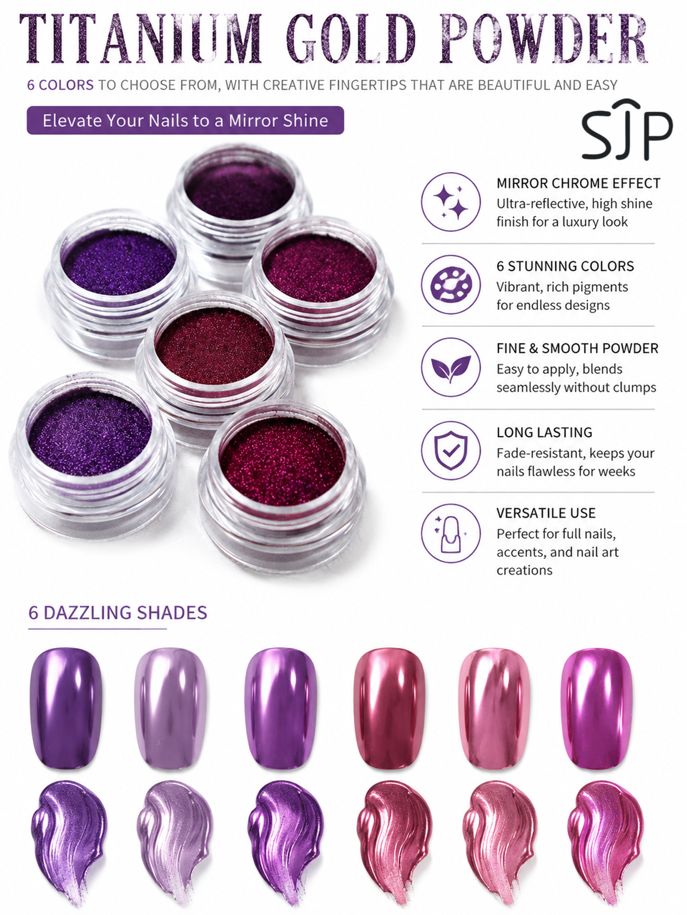 6-piece Electric Purple Series - Resin Glitter Pack 리뷰 및 가격