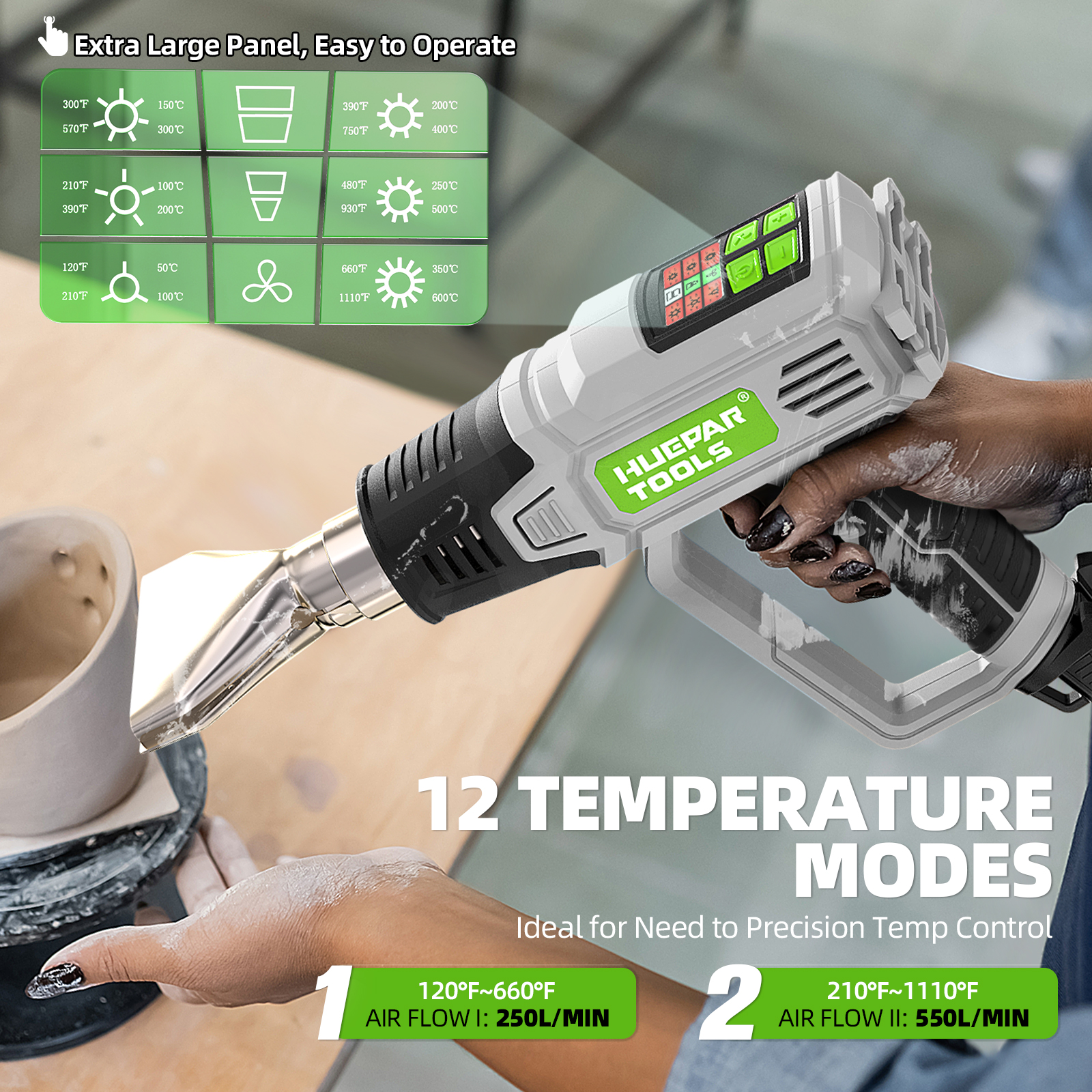 Hot Air Gun with LCD 12 Variab - Heat Gun Small 리뷰 및 가격
