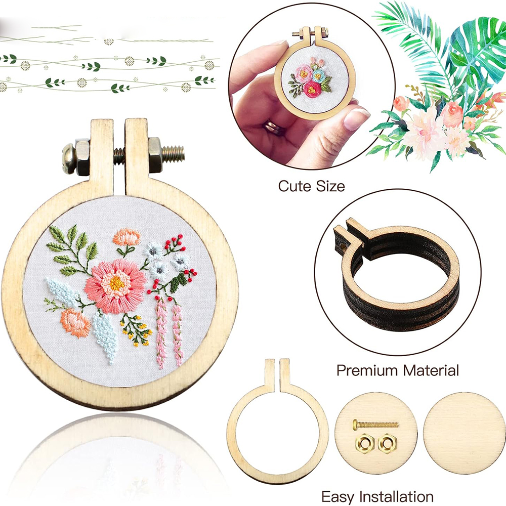10Pcs/Set Wooden Mini Embroide - Wood Ring Blank 리뷰 및 가격