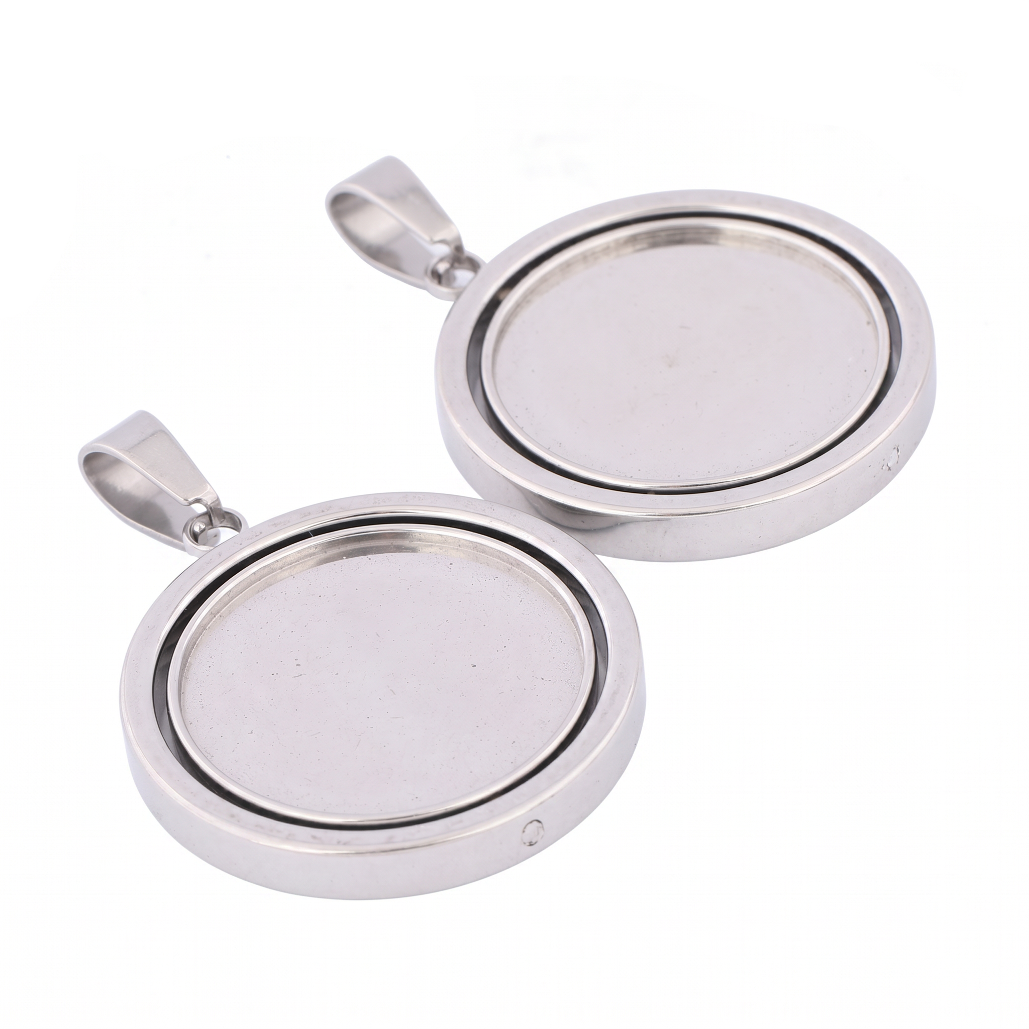 3pcs Stainless Steel  Rotatabl - Bezels Set Pendant 리뷰 및 가격