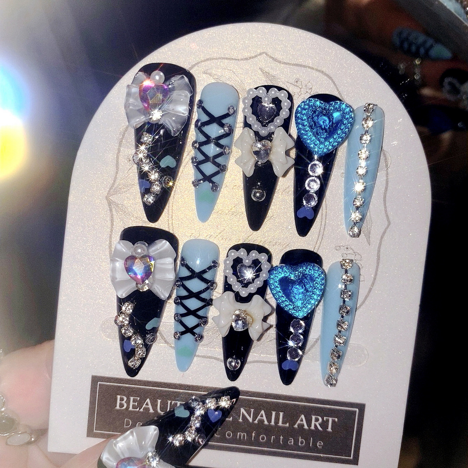 24pcs 3D Bow Decor False Nails - Resin Craft Material 리뷰 및 가격