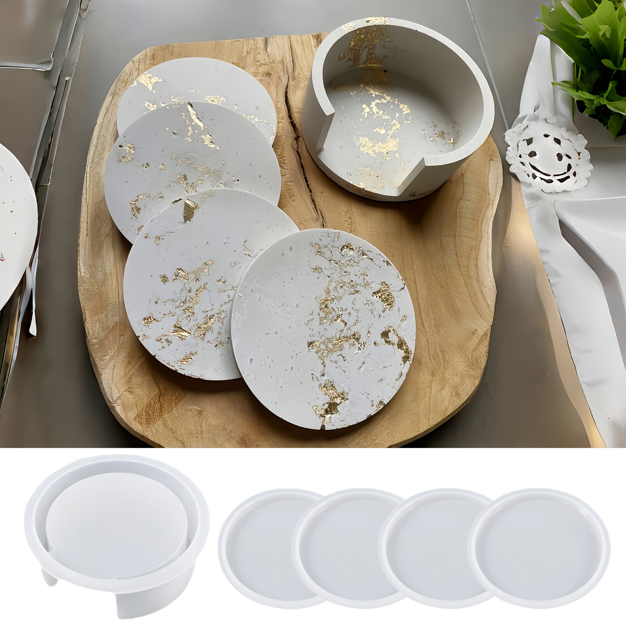 5pcs Round Coaster Silicone Mo - Serving Tray Mold 리뷰 및 가격