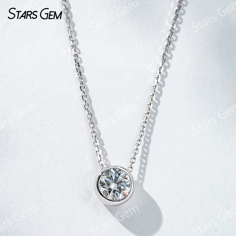 18K Gold 6.4mm 1.0ct Round Bri - Bezels Set Pendant 리뷰 및 가격