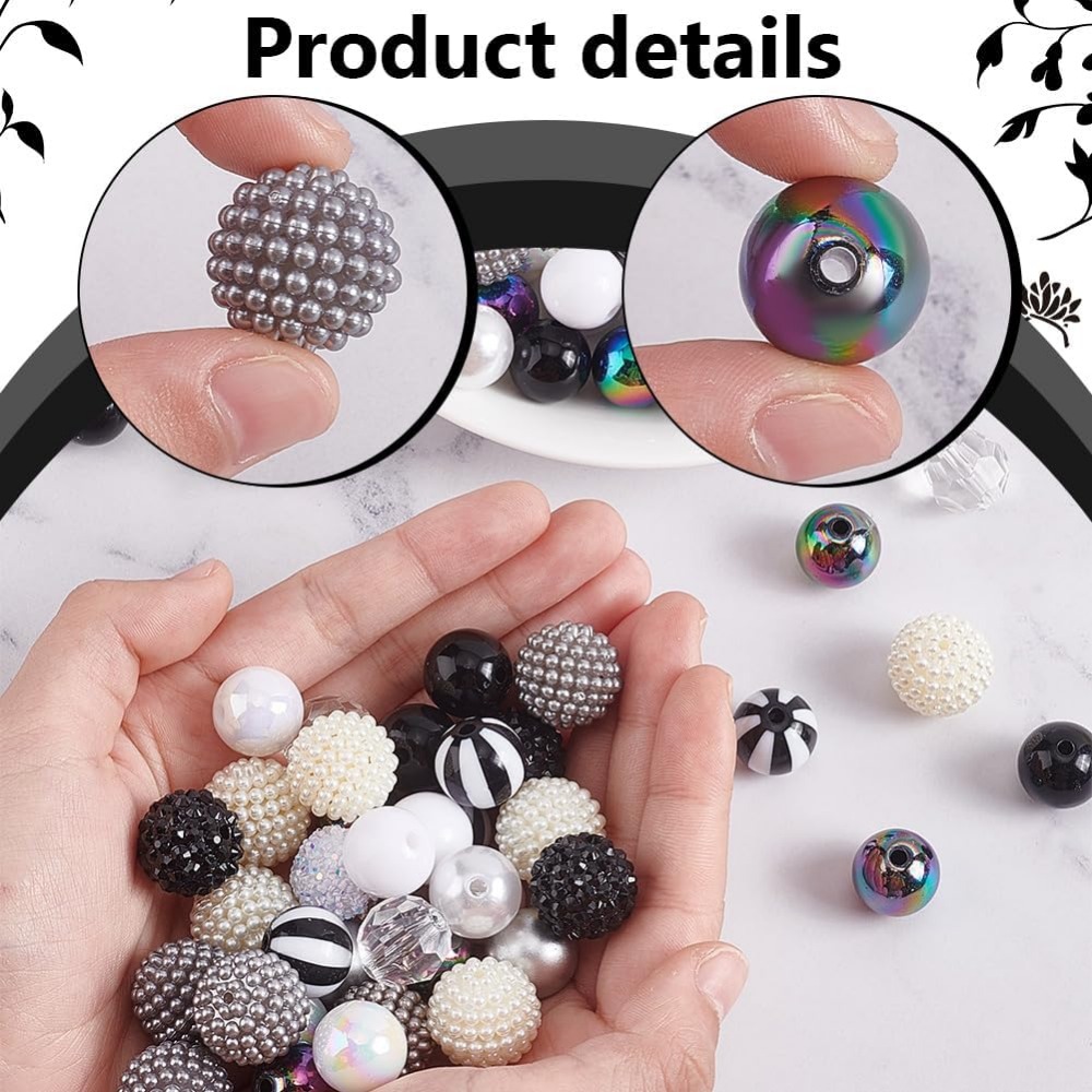 106pcs Chunky Beads 12 Styles  - Resin Crafts 리뷰 및 가격