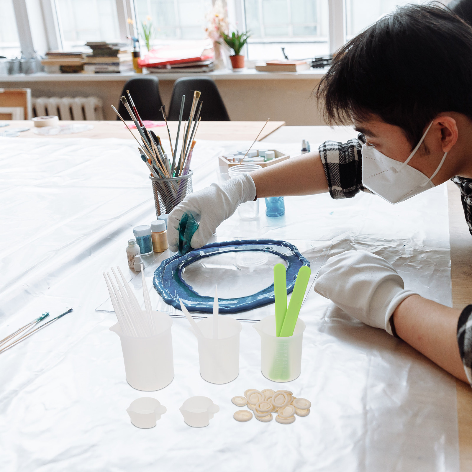 1Set Premium Reusable Silicone - Mixing Cup Silicone 리뷰 및 가격