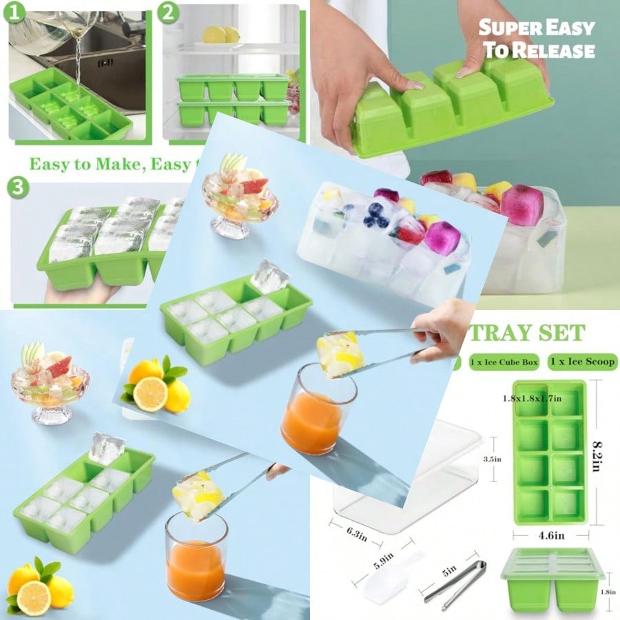Ice Trays For Freezer With Lid - Silicone Mold Tray 리뷰 및 가격