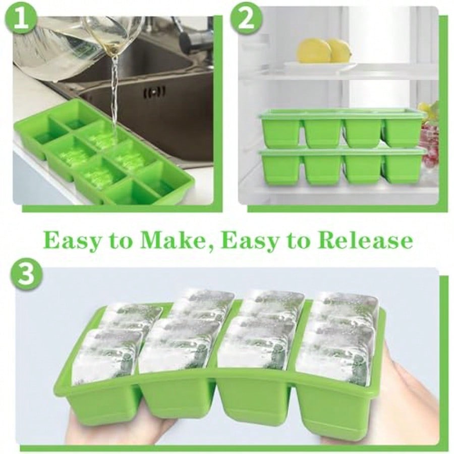 Ice Trays For Freezer With Lid - Silicone Mold Tray 리뷰 및 가격