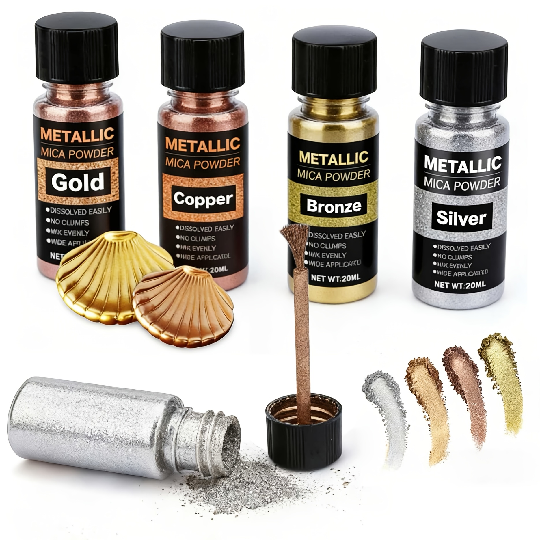 Metallic Mica Powder, Brushed  - Resin Pigment Set 리뷰 및 가격