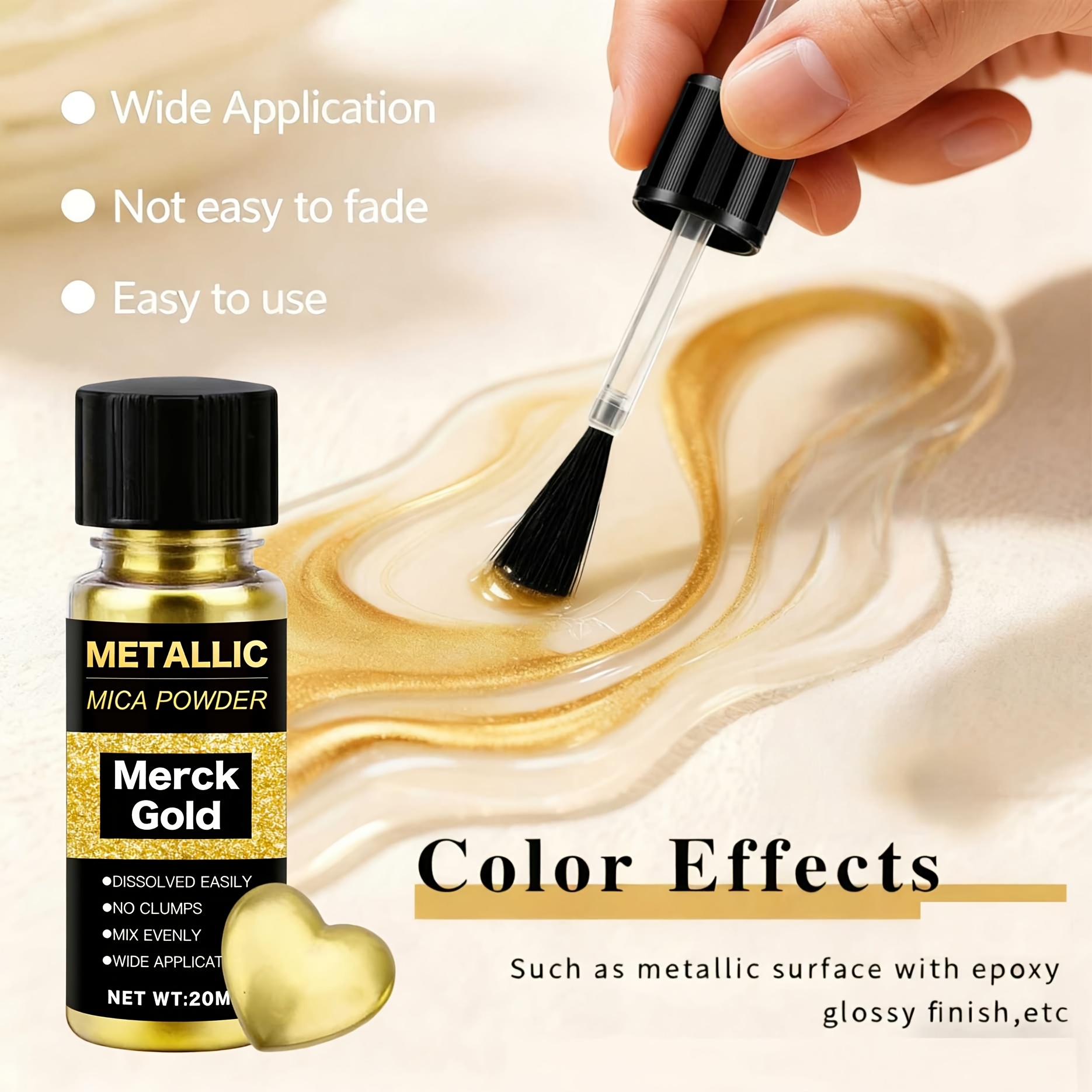 Metallic Mica Powder, Brushed  - Resin Pigment Set 리뷰 및 가격