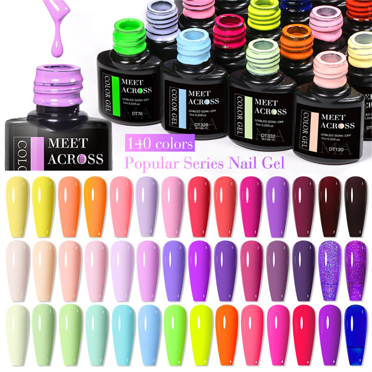 8pcs Gel Nail Polish Set HEMA  - Resin Glitter Pack 리뷰 및 가격