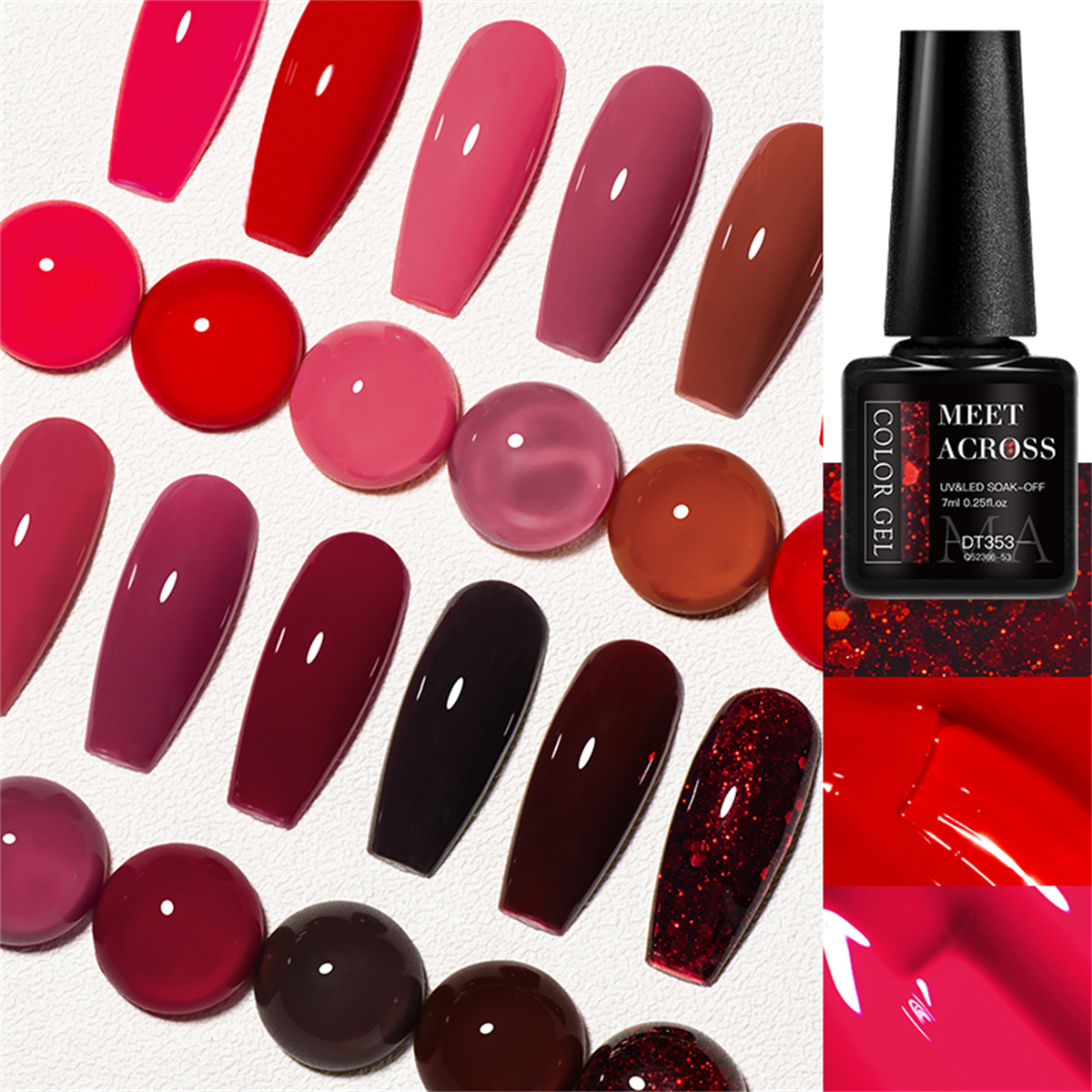 8pcs Gel Nail Polish Set HEMA  - Resin Glitter Pack 리뷰 및 가격