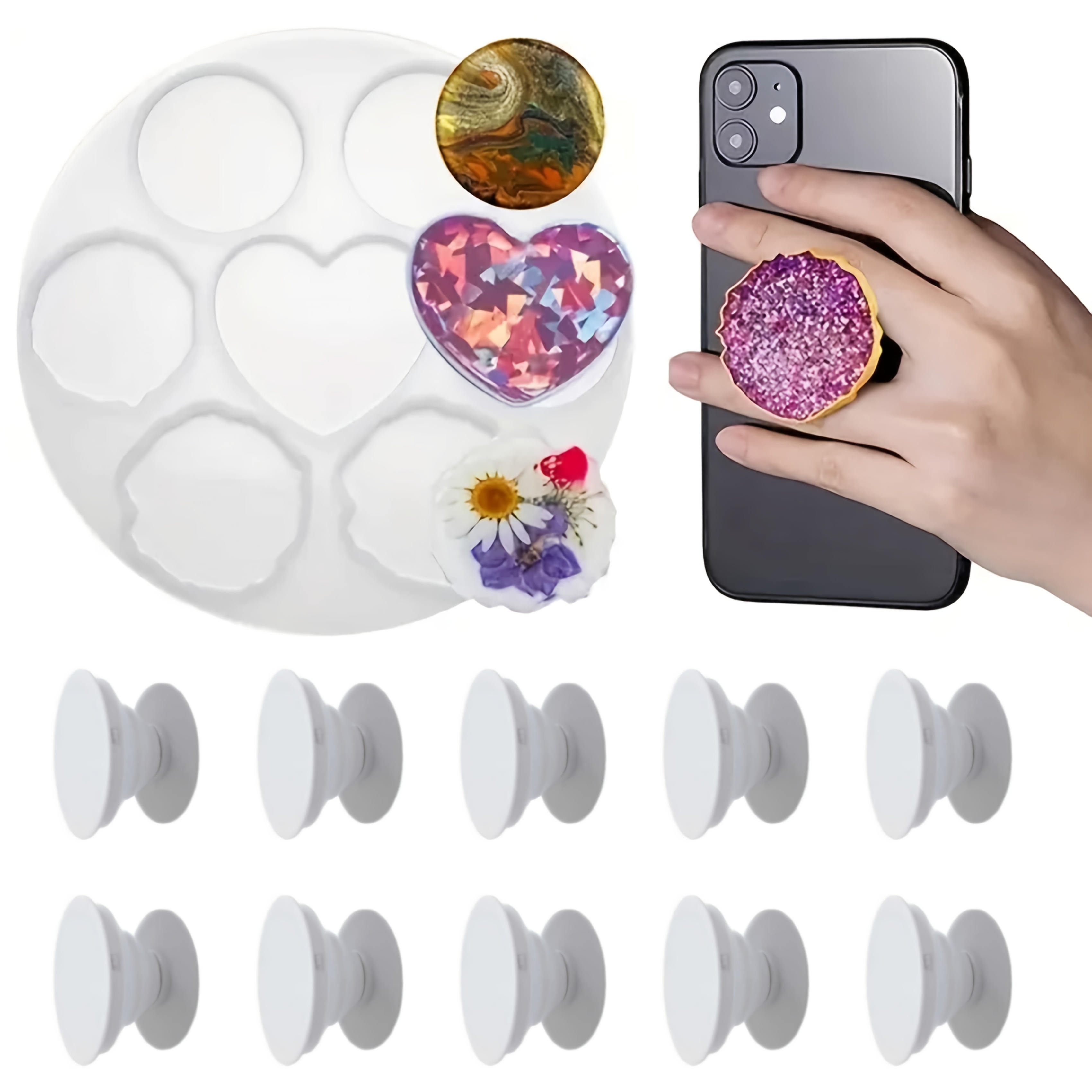 11Pcs, Irregular Phone Holder  - Coaster Mold Round 리뷰 및 가격