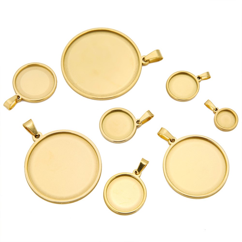 5Pcs/Lot Stainless Steel Round - Bezels Set Pendant 리뷰 및 가격