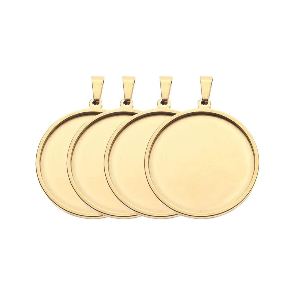 5Pcs/Lot Stainless Steel Round - Bezels Set Pendant 리뷰 및 가격