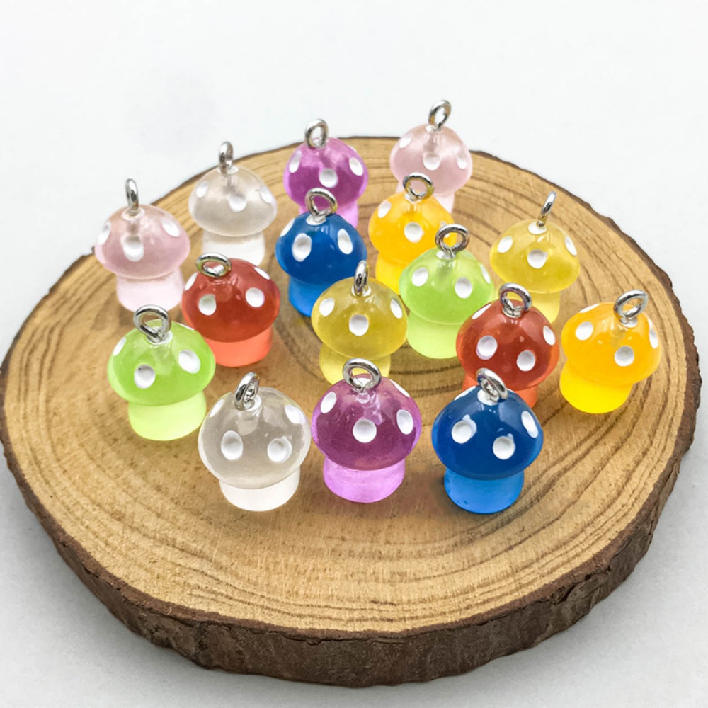 16pcs Luminous Mushroom Charms - Resin Craft Projects 리뷰 및 가격