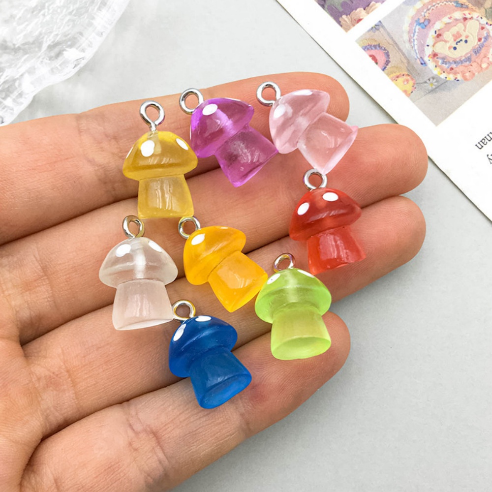 16pcs Luminous Mushroom Charms - Resin Craft Projects 리뷰 및 가격