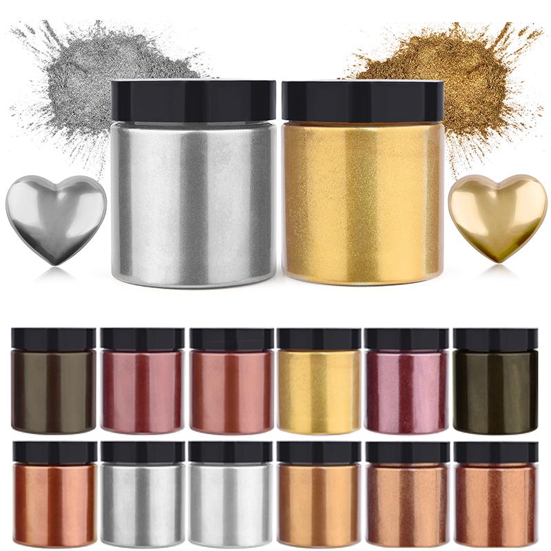 50g Shimmer Metallic Gold Silv - Resin Pigment Set 리뷰 및 가격