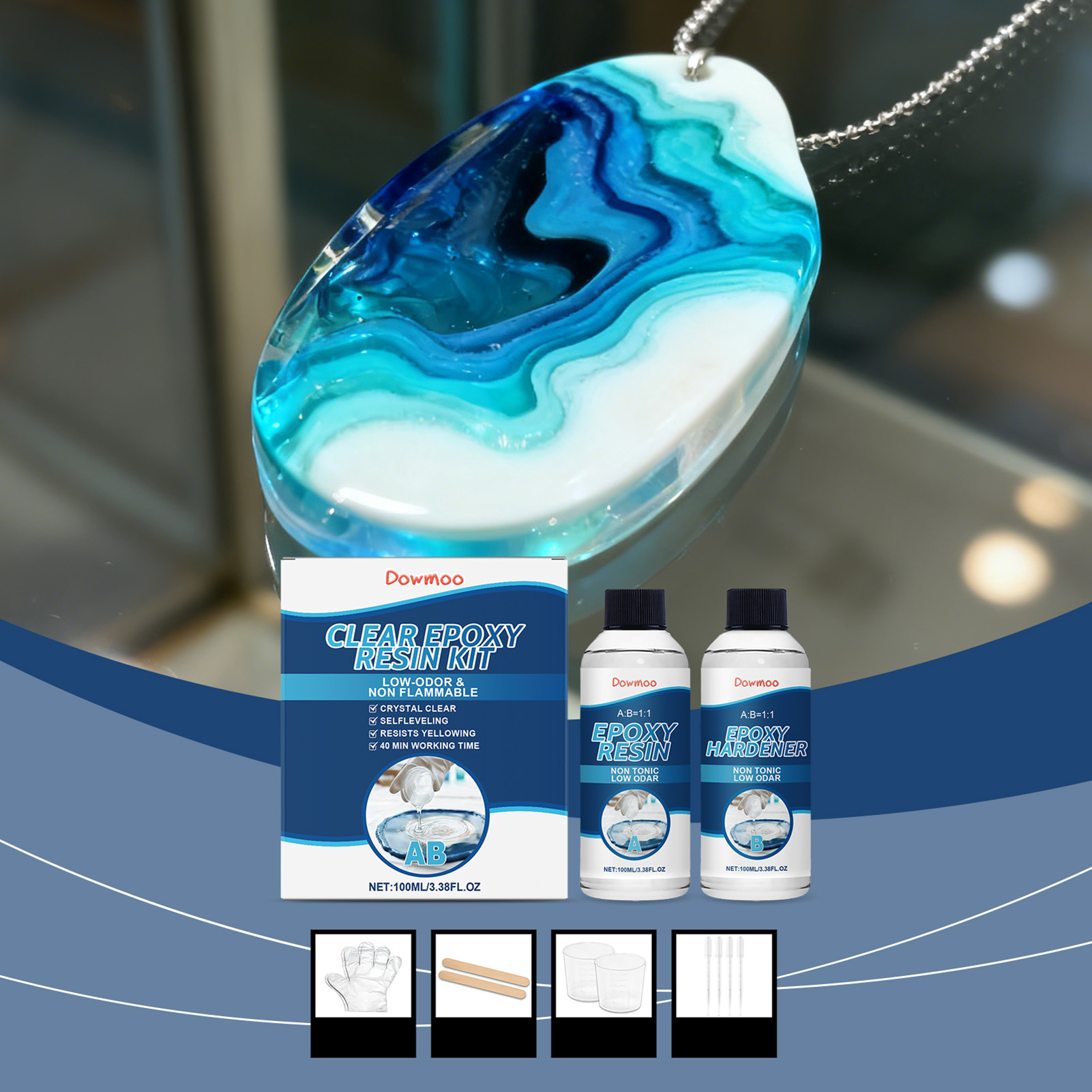 DIY Crystals Clear Epoxys Resi - Resin Jewelry Kit 리뷰 및 가격