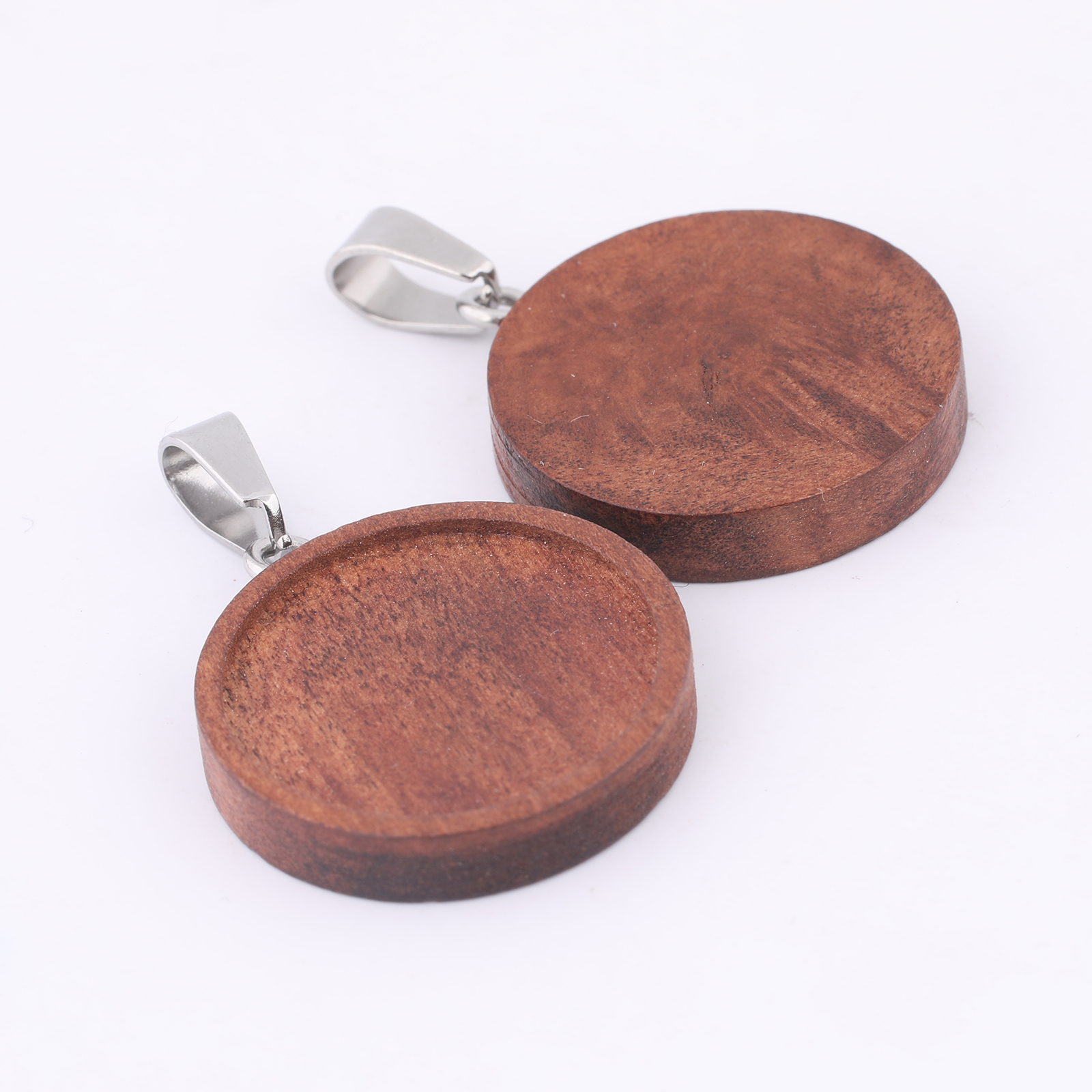10pcs 20mm Round Wood Cabochon - Bezels Set Pendant 리뷰 및 가격
