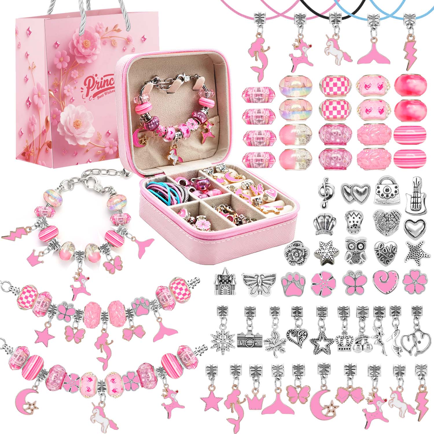 68pcs pink beaded jewelry set, - Resin Craft Kit 리뷰 및 가격