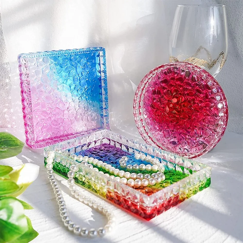 Ashtray Glass Crystal Texture  - Coaster Mold Round 리뷰 및 가격